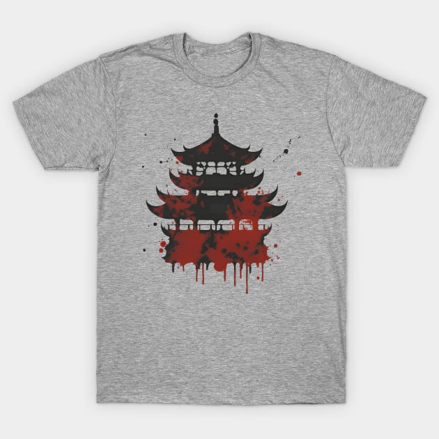 Japanese temple graffiti street art T-Shirt by Ravenglow